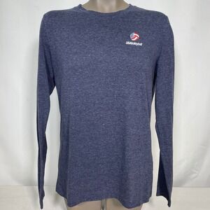 USA Volleyball Mizuno Team Issue Navy Heather Longsleeve Shirt Women's LARGE